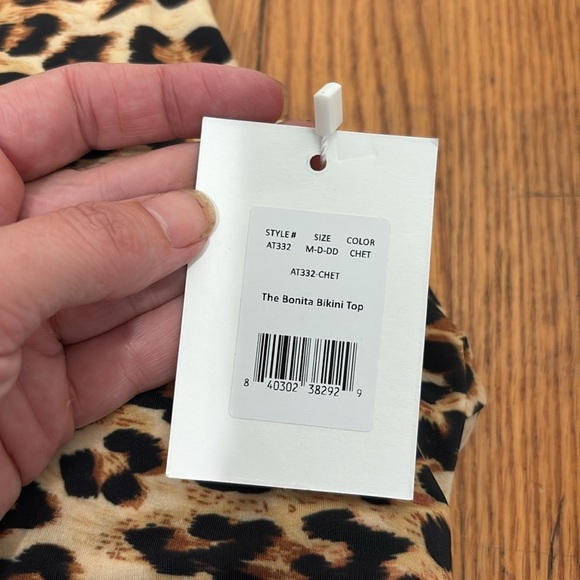 Andie Bikini Set Bonita Top 90s High Waisted Bottom Leopard Black M-DD NWT - Picture 6 of 13